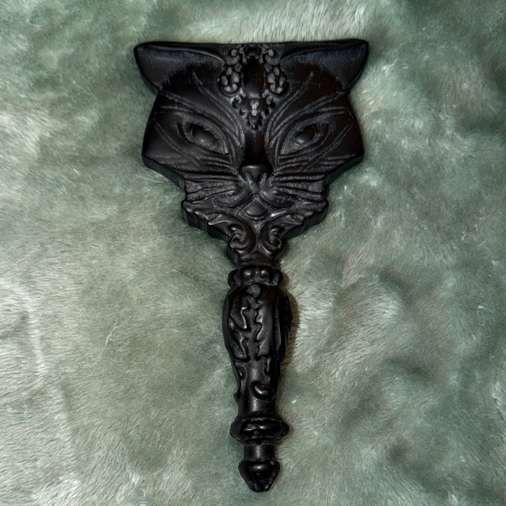 Black Cat Shaped onyx Stone mirror